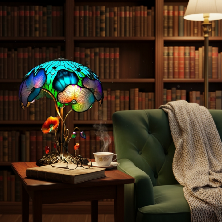 Lampe Champignon - lampe en vitrail