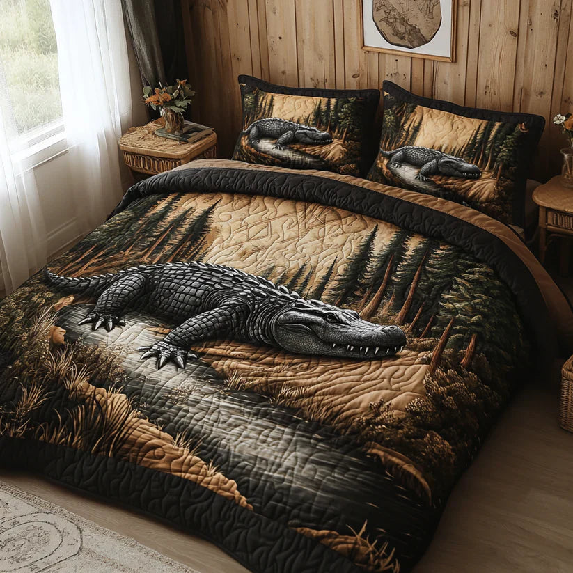 Parure de lit matelassée 3 pièces - Animaux de la Forêt