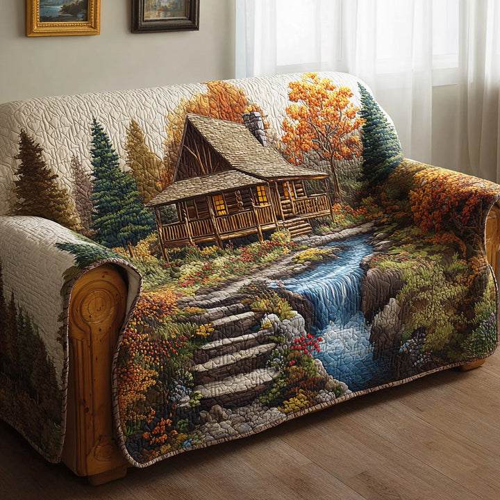 Housse de canapé matelassée – Forêt ambrée – image 1