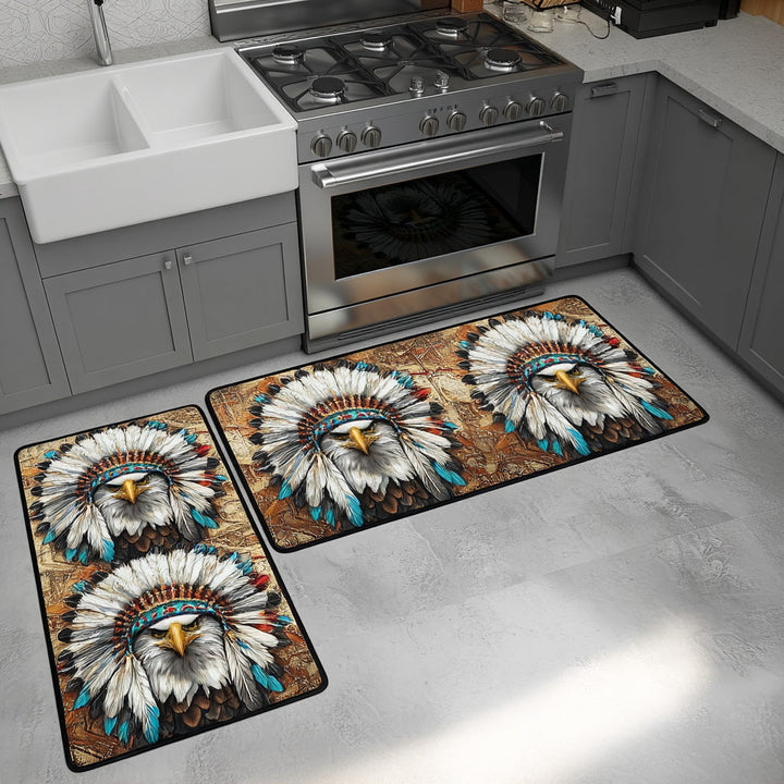 Tapis de cuisine antidérapant – Plumes et ambiance naturelle