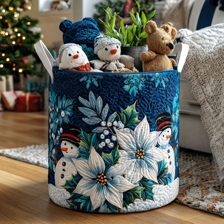 Panier à linge matelassé – Motif de Noël
