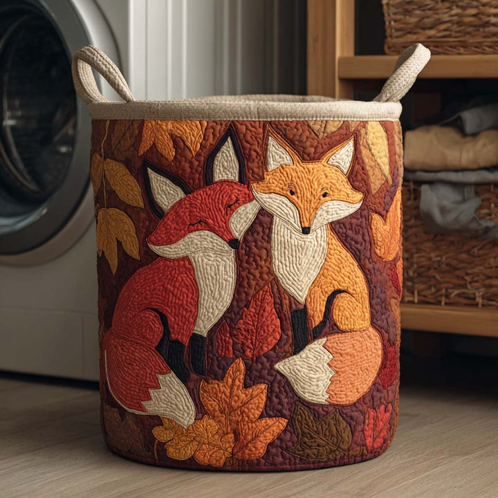 Panier à linge matelassé – Feuilles d’automne – vue 1