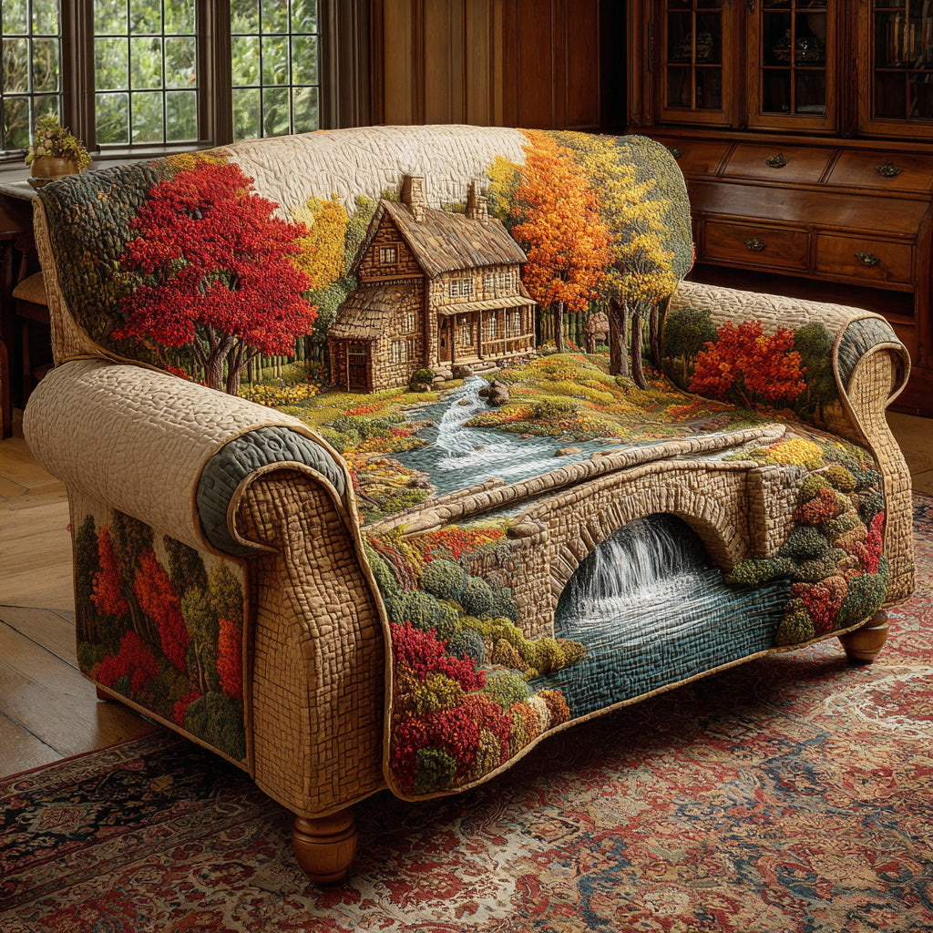Housse de canapé matelassée – Motif forêt