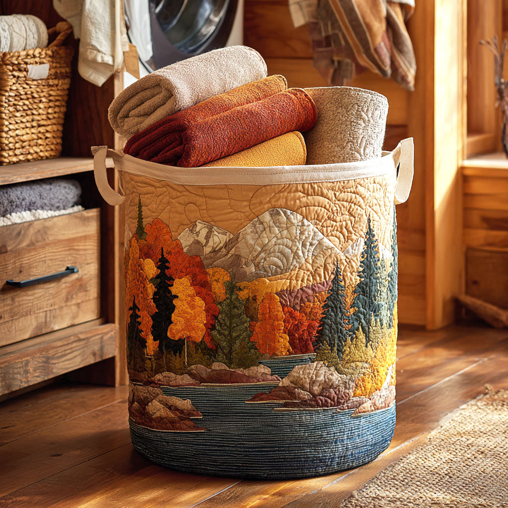 Panier à linge matelassé – Feuilles d’automne – vue 1