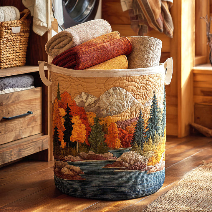 Panier à linge matelassé – Feuilles d’automne – vue 1