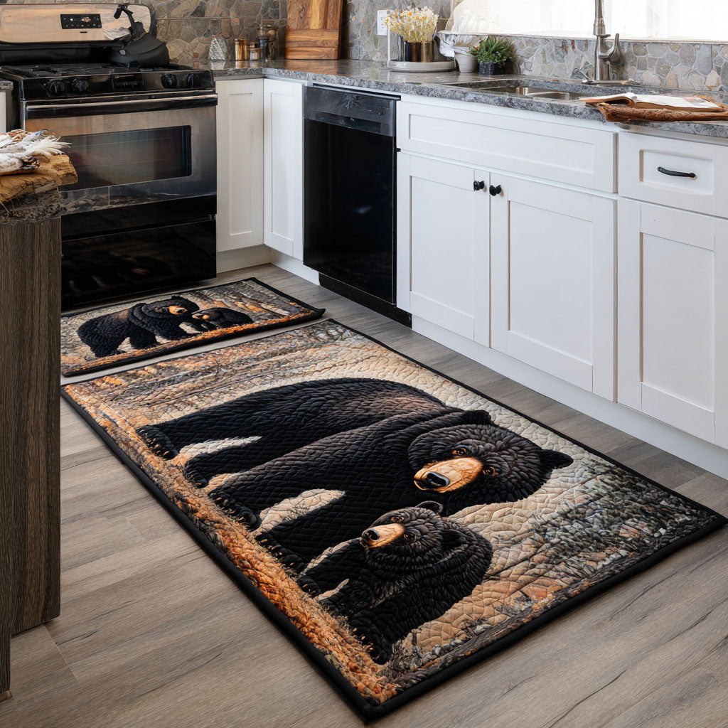 Tapis de cuisine antidérapant – Ours et paysage naturel