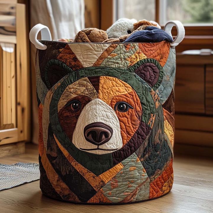 Panier à linge matelassé – Ours – vue 1