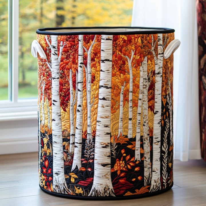 Panier à linge matelassé – Paysage forestier