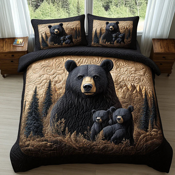 Parure de lit matelassée 3 pièces - Animaux de la Forêt