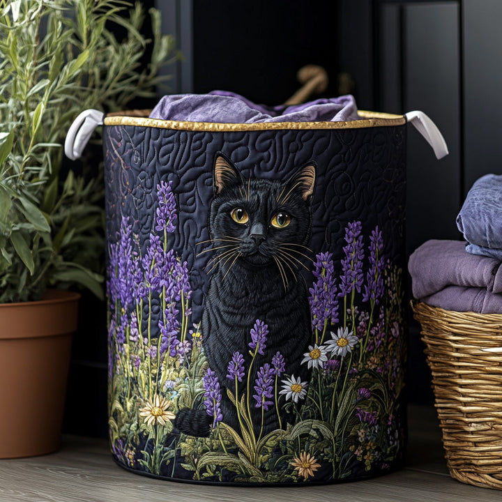 Panier à linge matelassé – Chat noir – vue 1
