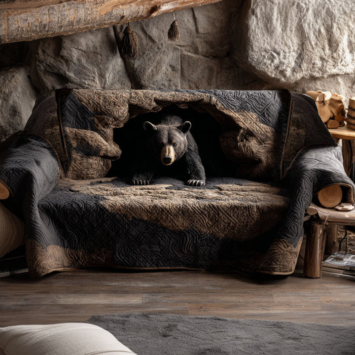 Housse de canapé matelassée – Ours noir – image 1