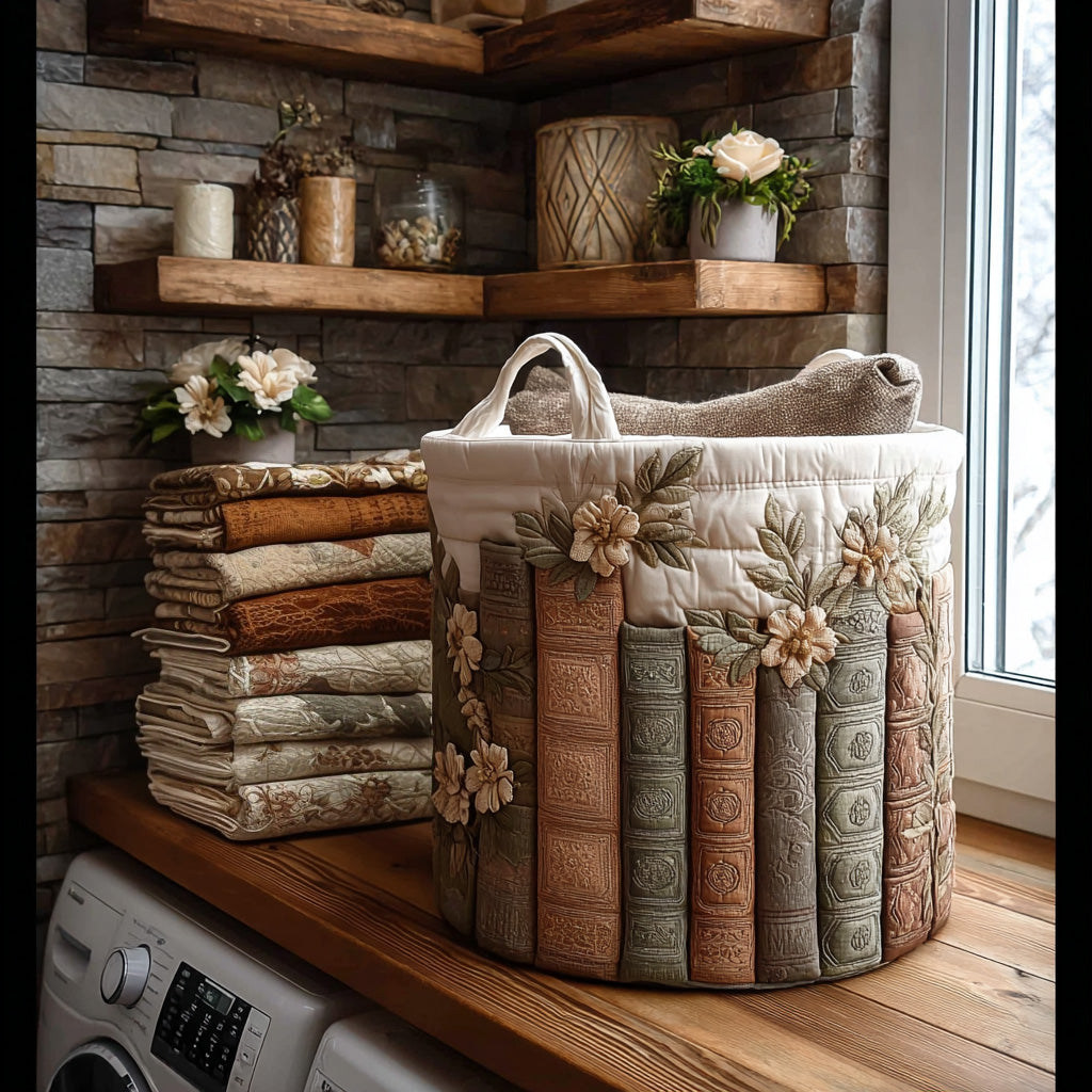 Panier à linge matelassé – Motif floral – vue 1