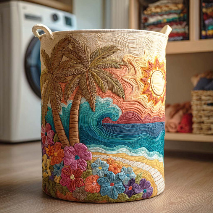Panier à linge matelassé – Motif marin – vue 7