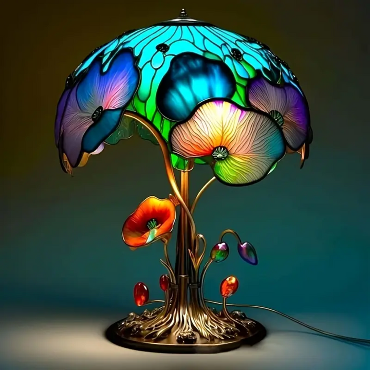 Lampe Champignon - lampe en vitrail