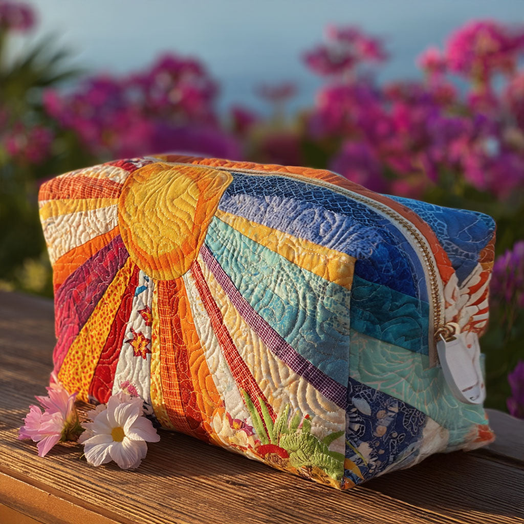 Trousse de maquillage matelassée rayons bohèmes – vue 1 – Maria Milano