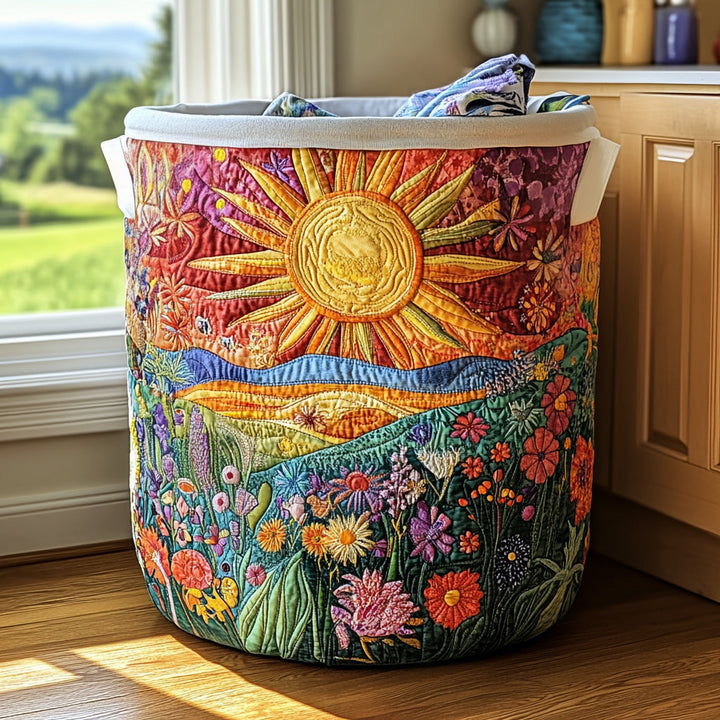 Panier à linge matelassé – Motif floral – vue 4
