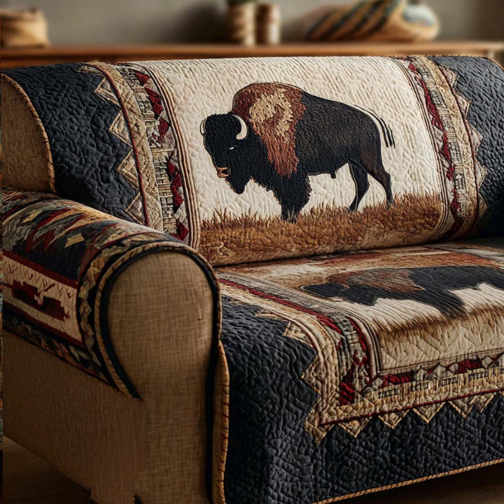 Housse de canapé matelassée – Bison des prairies – image 1