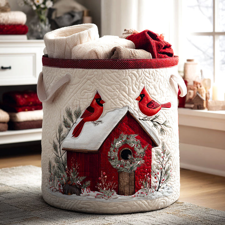 Panier à linge matelassé – Cardinal rouge – vue 1