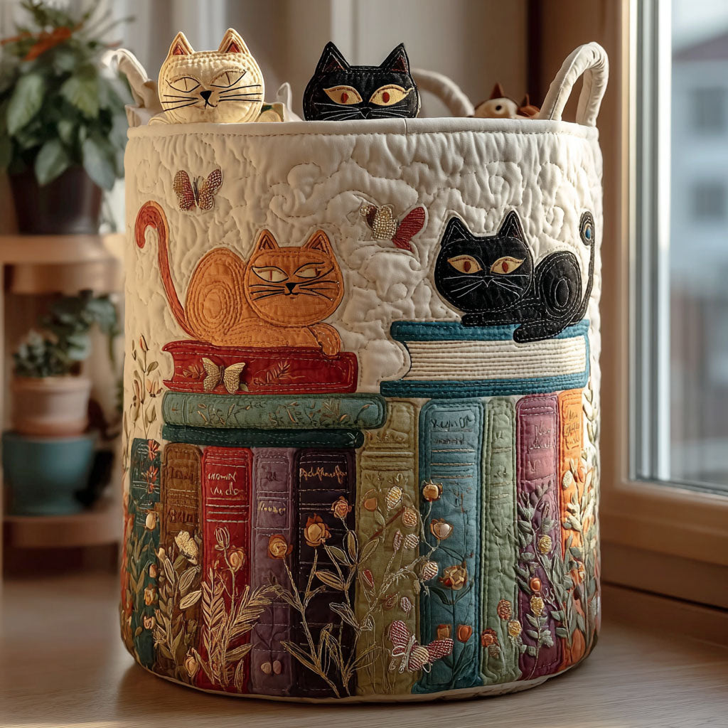 Panier à linge matelassé – Chats – vue 1