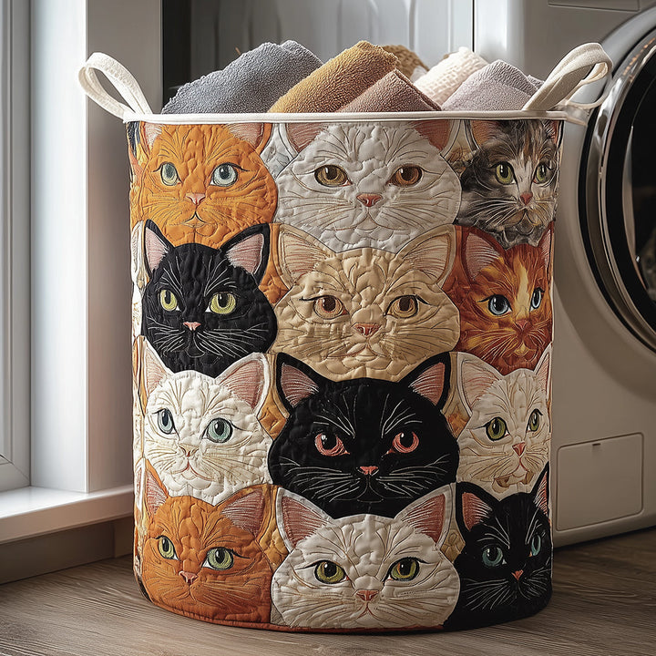 Panier à linge matelassé – Chats – vue 1