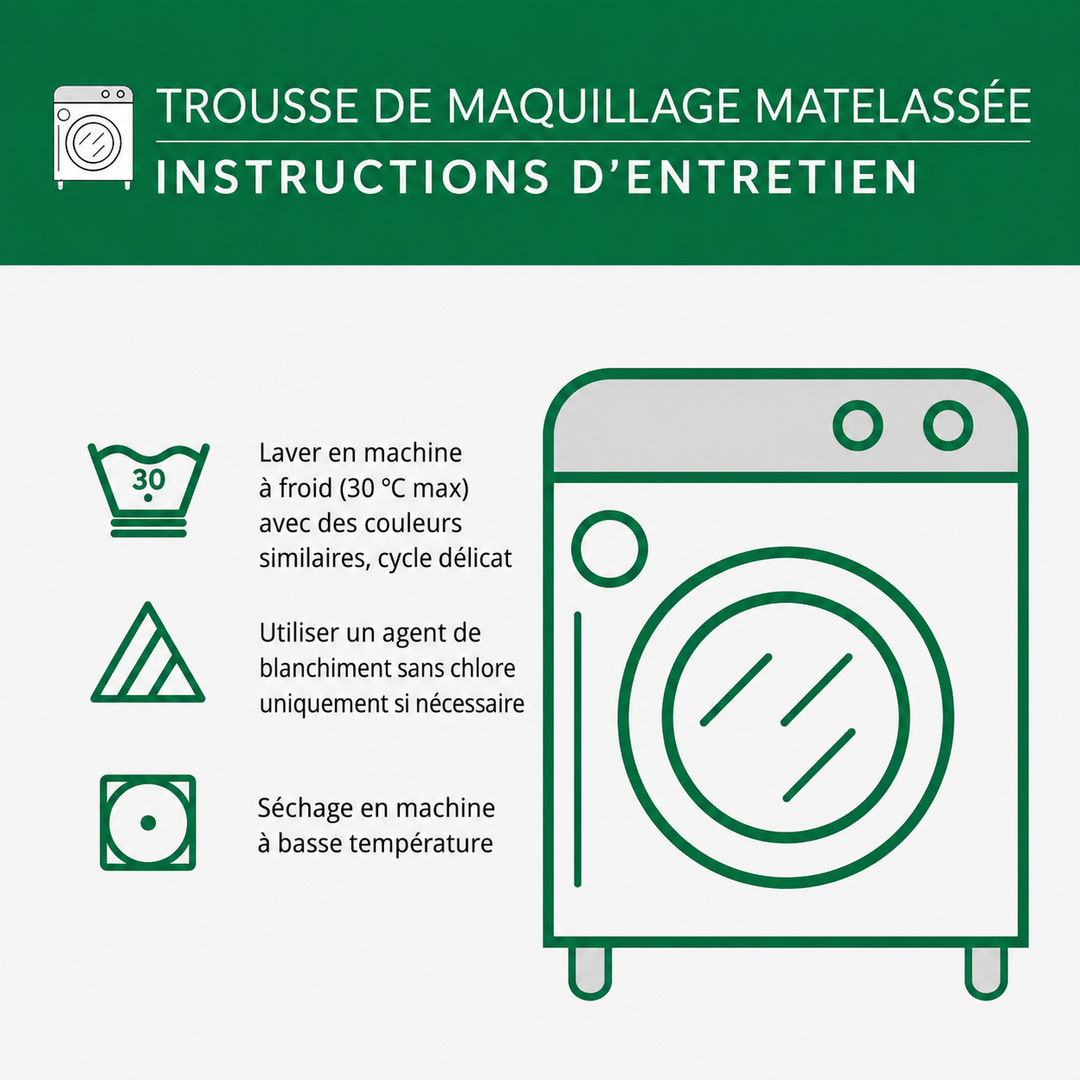 Trousse de maquillage matelassée fleur lumineuse – vue 3 – Maria Milano