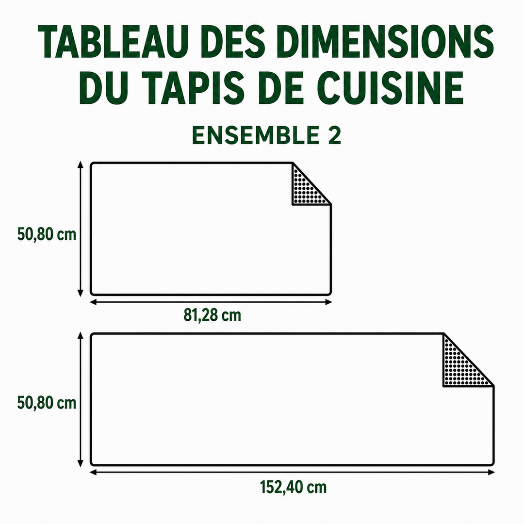 Tapis de cuisine antidérapant – dimensions disponibles
