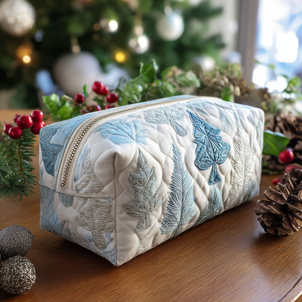 Trousse de maquillage matelassée ambiance de Noël – vue 1 – Maria Milano