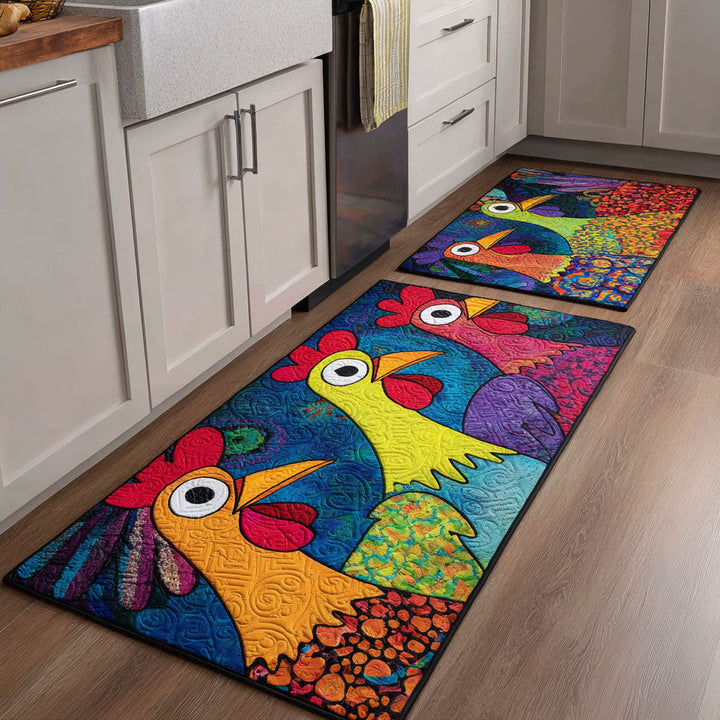 Tapis de cuisine antidérapant – Poules décoratives