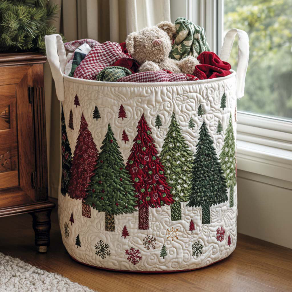 Panier à linge matelassé – Motif de Noël – vue 1