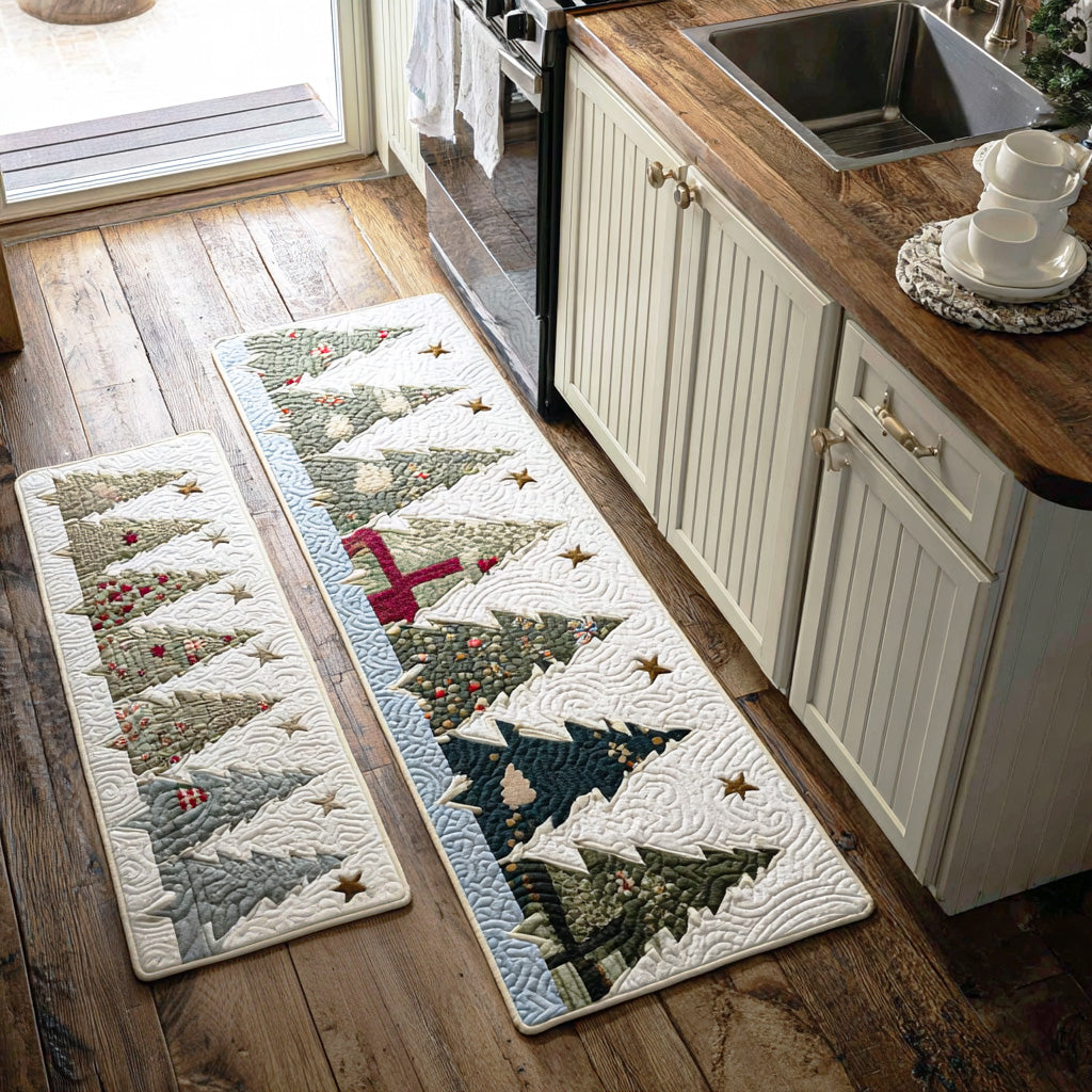 Tapis de cuisine antidérapant – Sentier de Noël en forêt