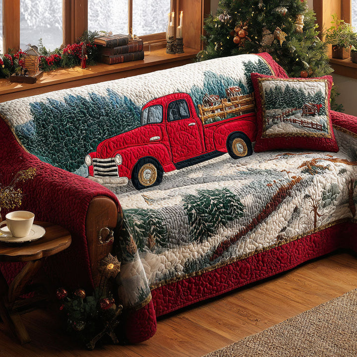 Housse de canapé matelassée – Motif de Noël – image 1