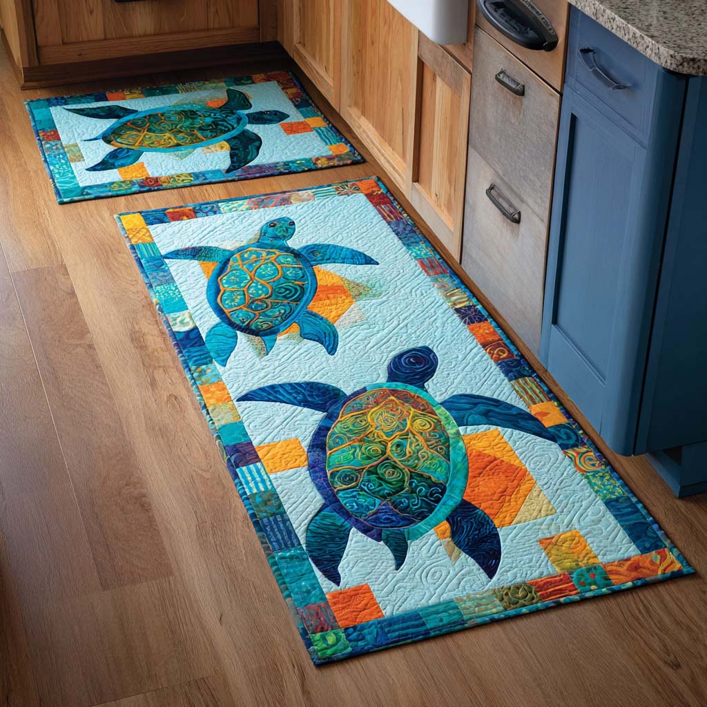 Tapis de cuisine antidérapant – Ambiance côtière apaisante
