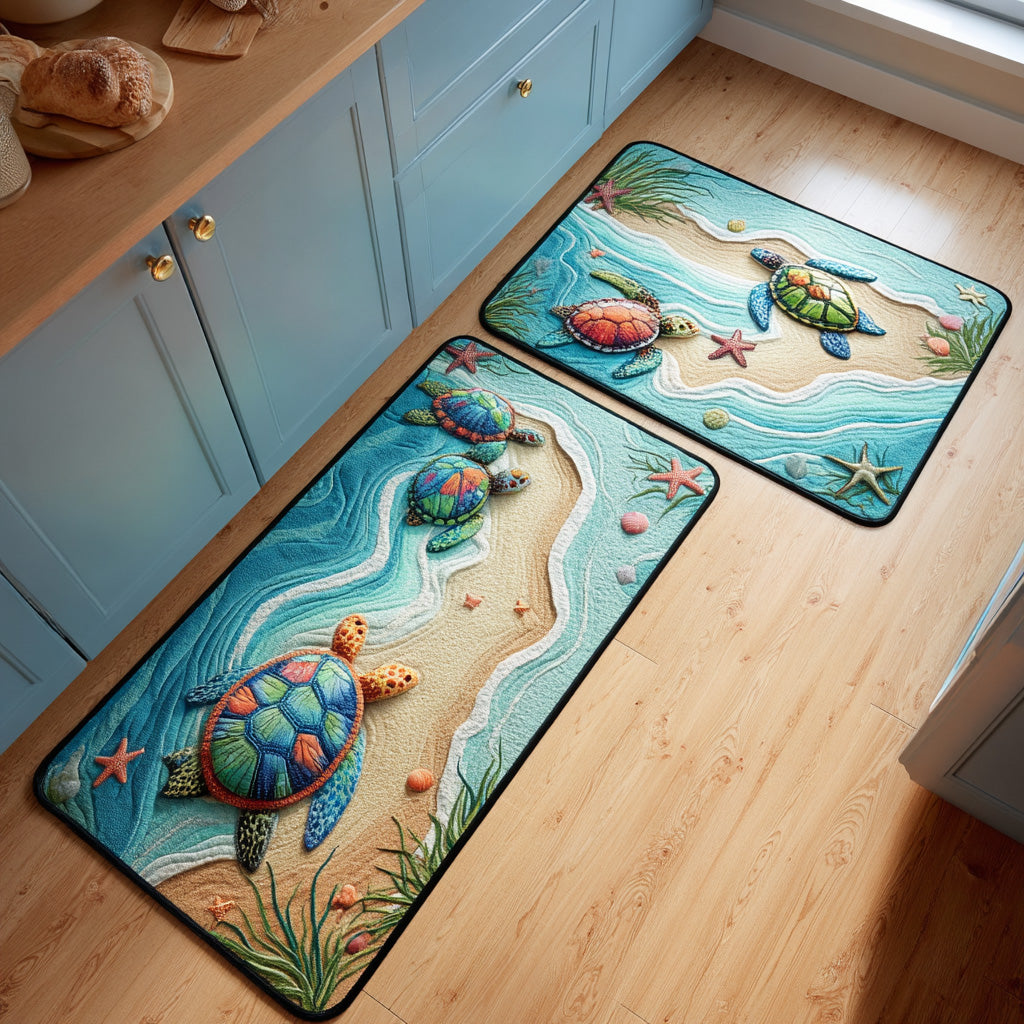 Tapis de cuisine antidérapant – Ambiance côtière apaisante