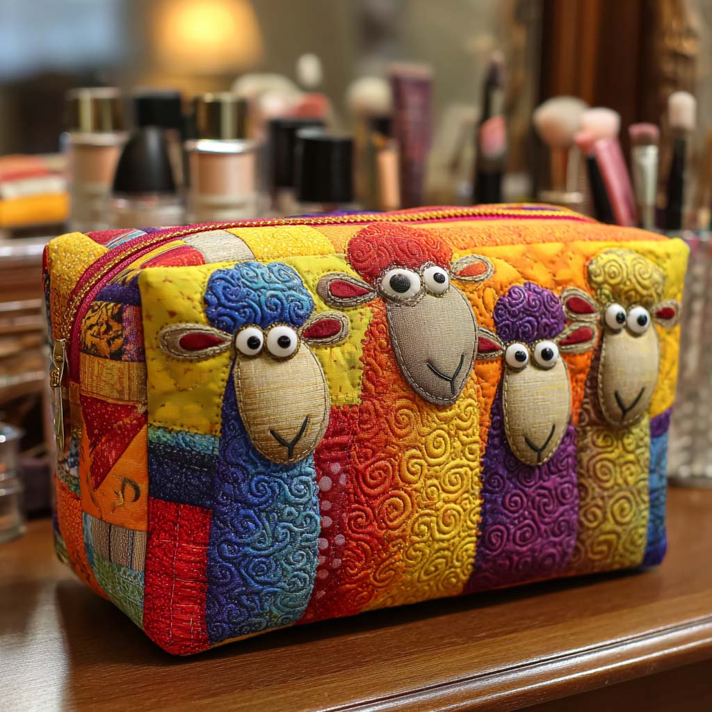 Trousse de maquillage matelassée motif coloré – vue 1 – Maria Milano