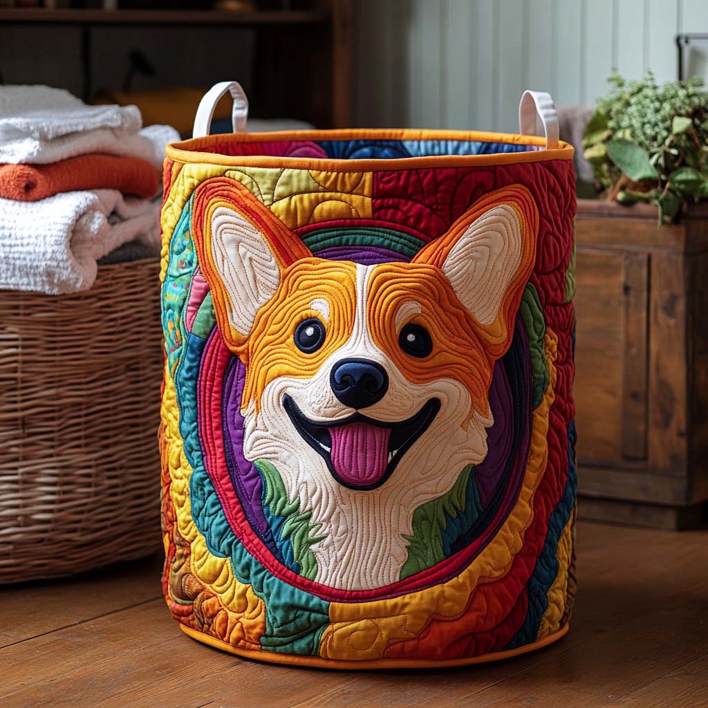 Panier à linge matelassé – Corgi – vue 1