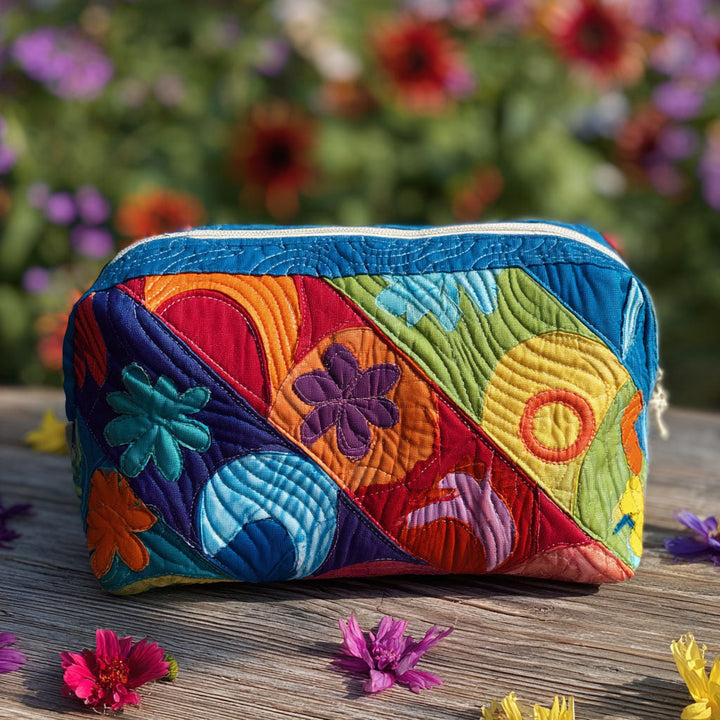 Trousse de maquillage matelassée motif cosmique – vue 1 – Maria Milano