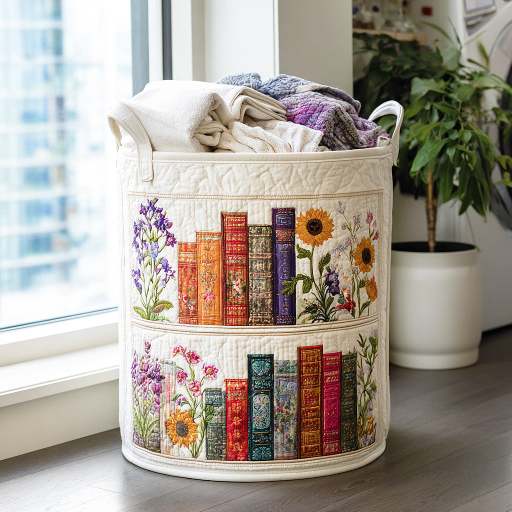 Panier à linge matelassé – Motif littéraire – vue 1