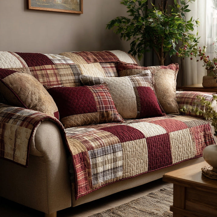 Housse de canapé matelassée – Patchwork rustique