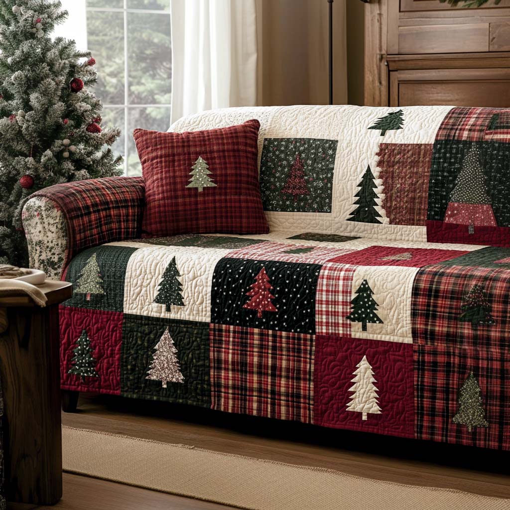 Housse de canapé matelassée – Motif de Noël
