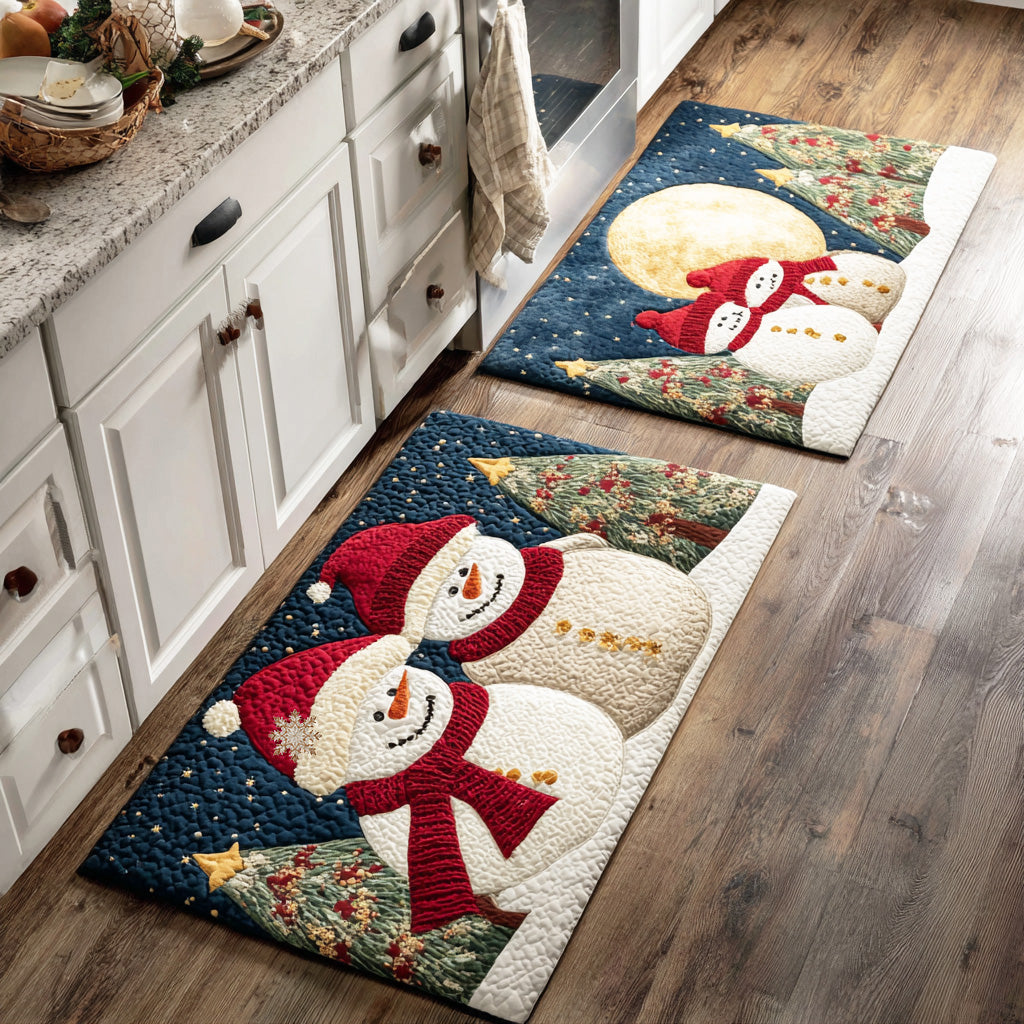 Tapis de cuisine antidérapant – Compagnon de neige chaleureux