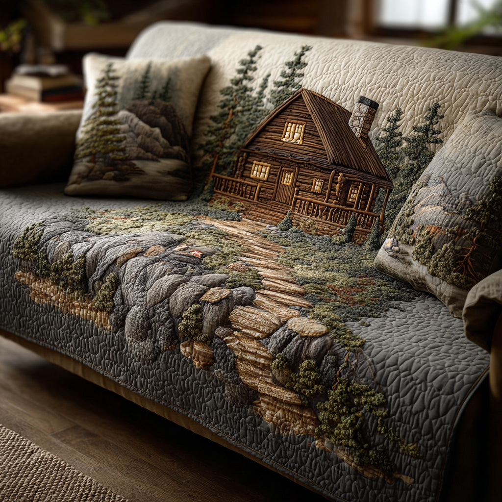 Housse de canapé matelassée – Motif forêt – image 1