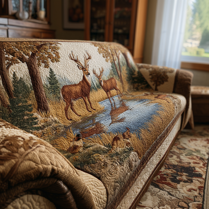 Housse de canapé matelassée – Cerfs – image 1