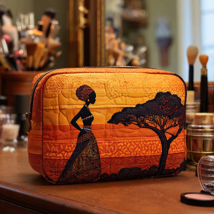 Trousse de maquillage matelassée motif du désert – vue 1 – Maria Milano