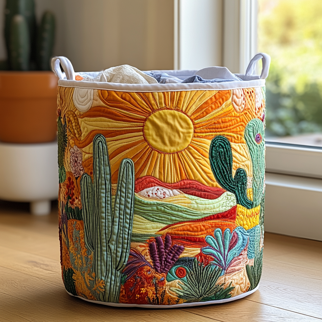 Panier à linge matelassé – Motif floral – vue 6
