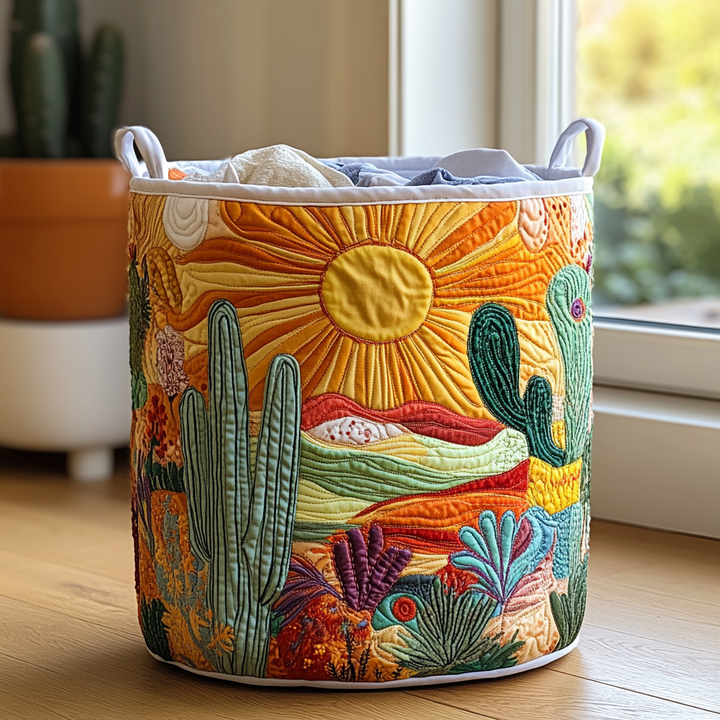 Panier à linge matelassé – Motif floral – vue 6