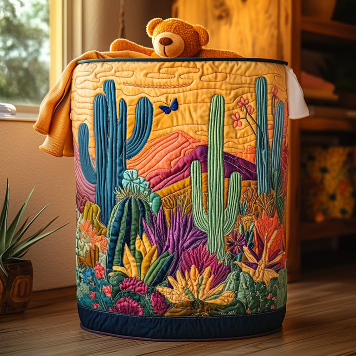 Panier à linge matelassé – Cactus – vue 1