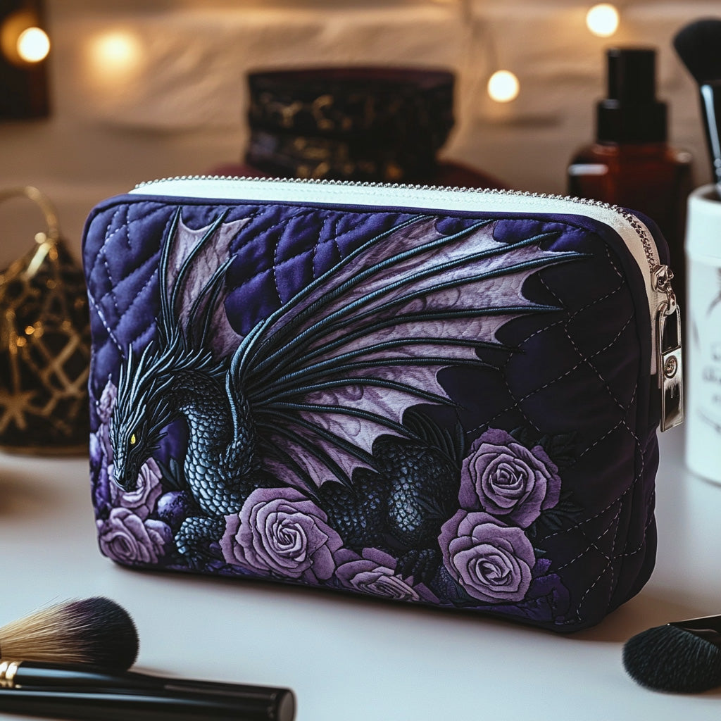 Trousse de maquillage matelassée fleur élégante – vue 1 – Maria Milano