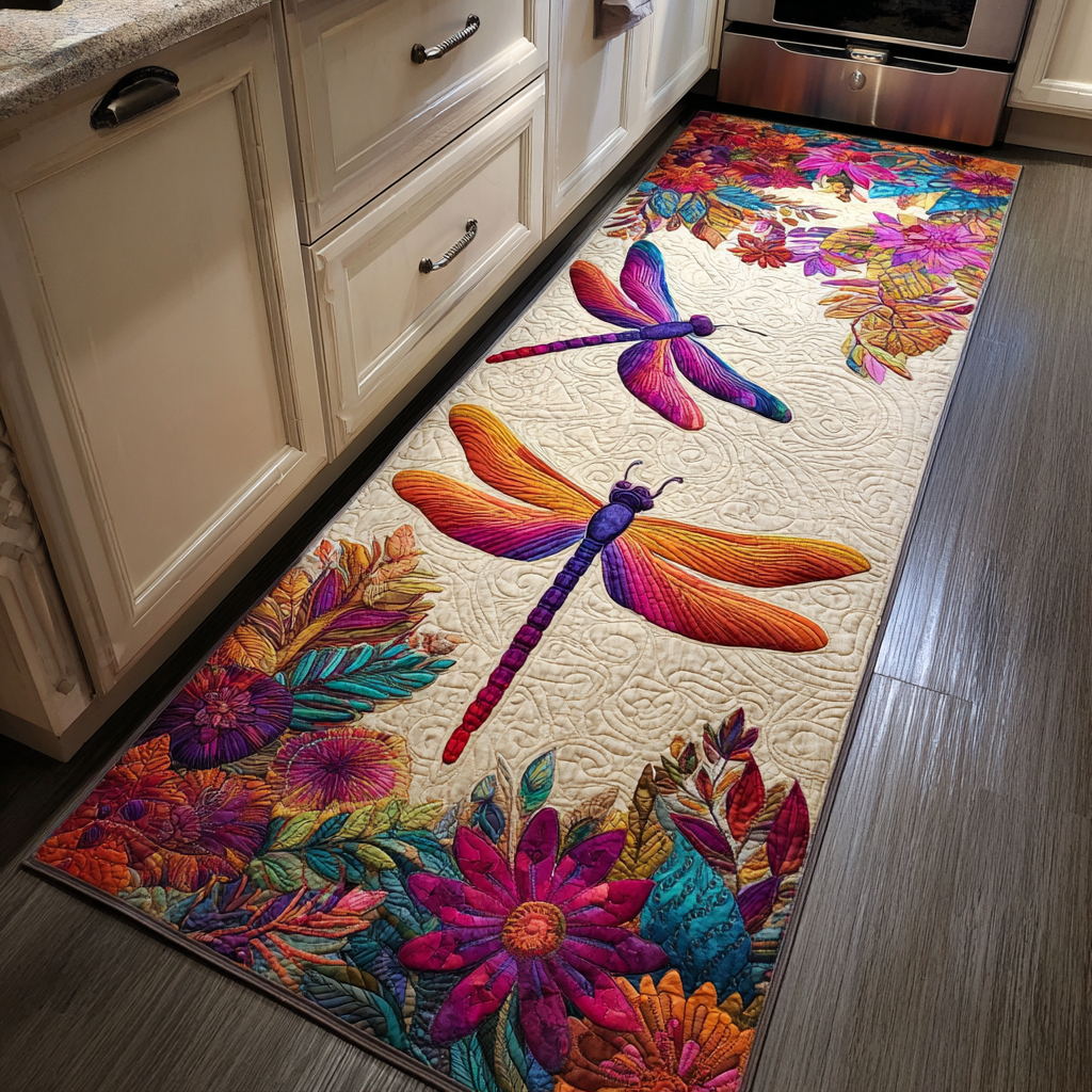 Tapis de cuisine antidérapant – Libellule délicate
