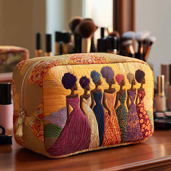 Trousse de maquillage matelassée motif délicat – vue 1 – Maria Milano