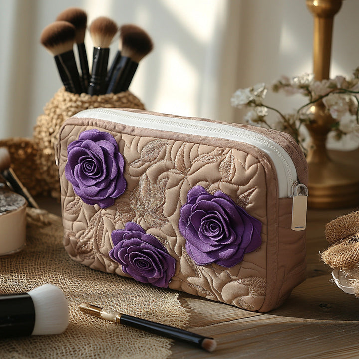 Trousse de maquillage matelassée rose enchantée – vue 1 – Maria Milano